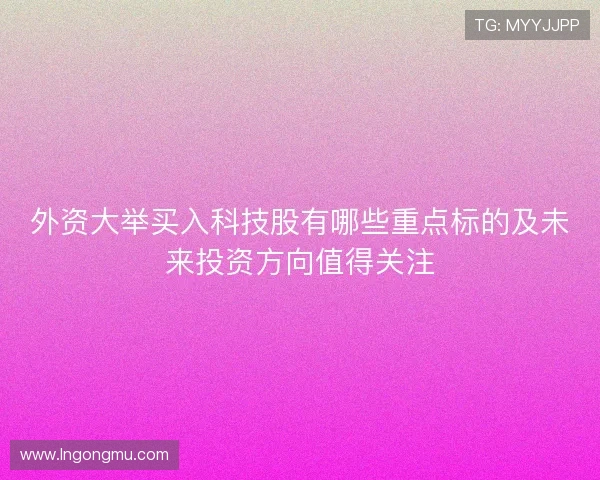 外资大举买入科技股有哪些重点标的及未来投资方向值得关注